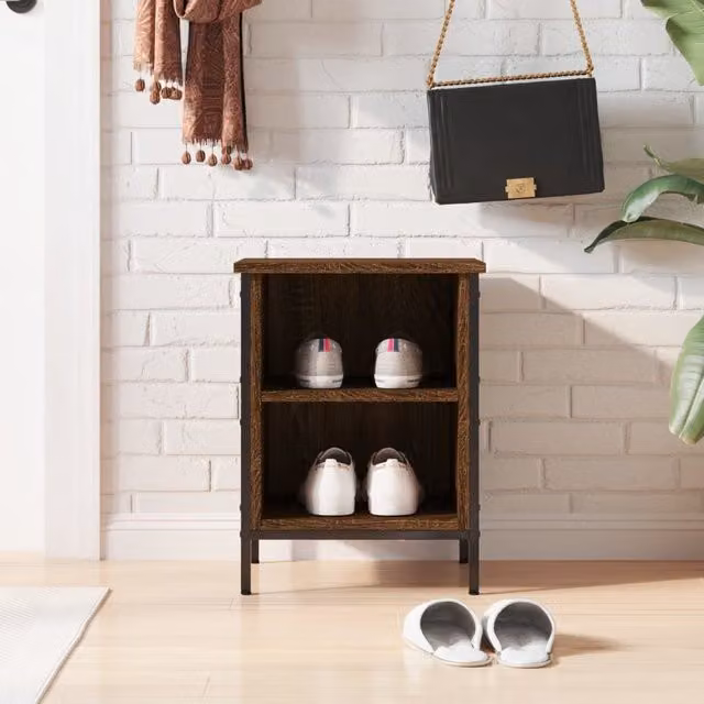 Berkfield Home Brown Oak Shoe Cabinet, W/D/H: 38 x 35 x 50 cm – 1