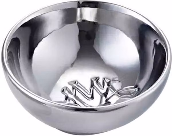 KDMD Ava May Oval Silver Metal Tealight Burner Bowl, 4 Pack