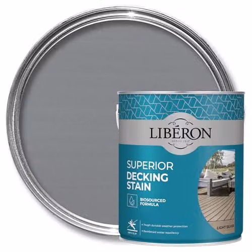 Libéron Superior Decking Stain for Exterior Wood, Silver, 2.5 l – 1