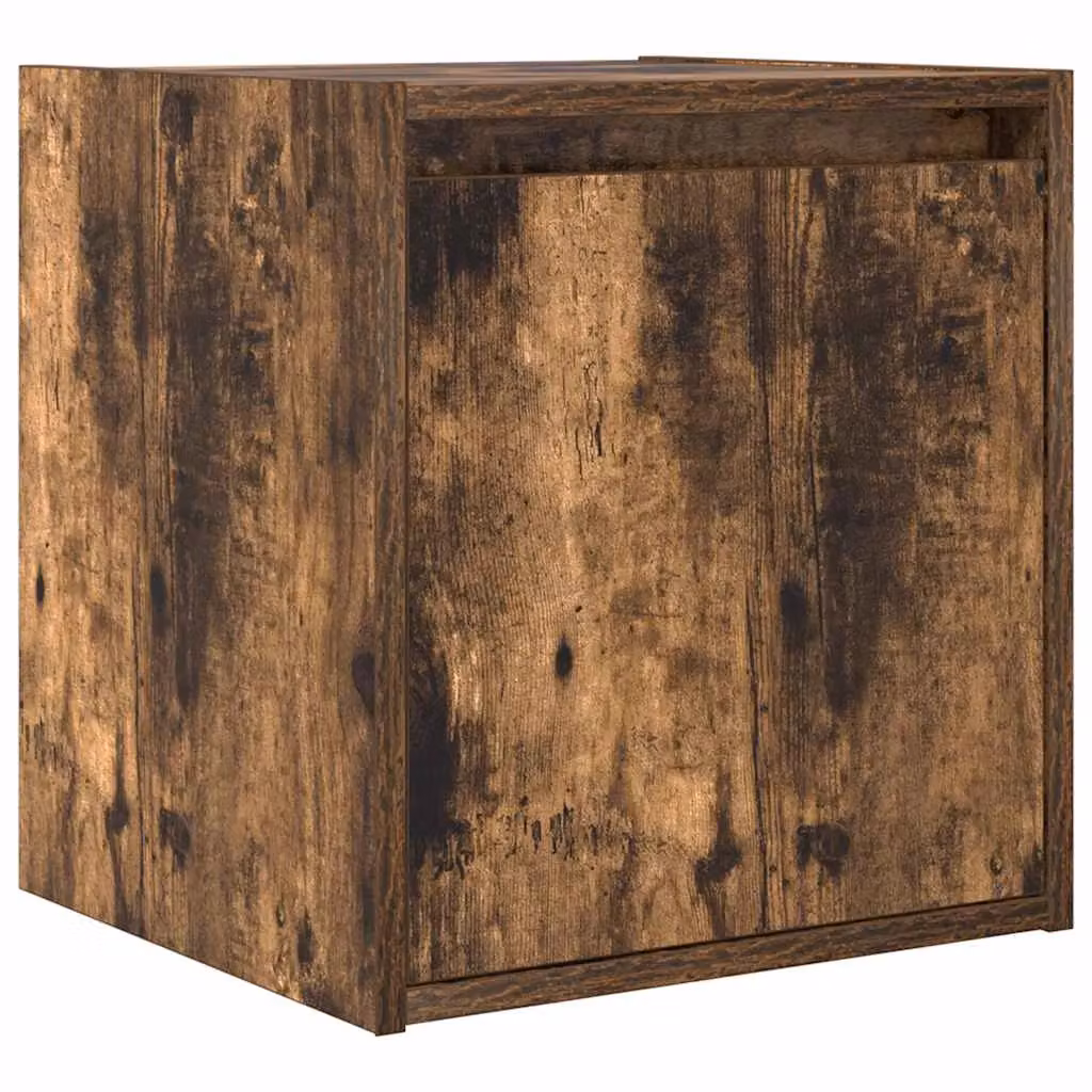 Berkfield Home Wall-Mounted Bedside Cabinet in Smoked Oak Brown, W/D/H: 38 x 34 x 40 cm – 2