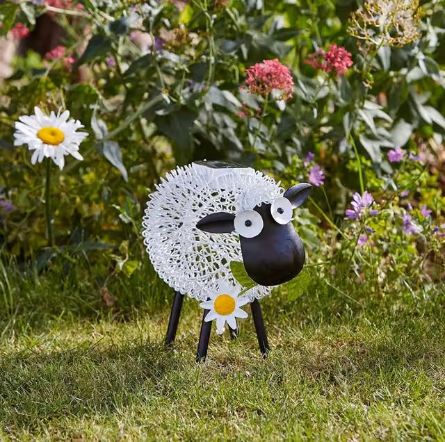 Marco Paul White Metal Solar Silhouette Sheep Ornament