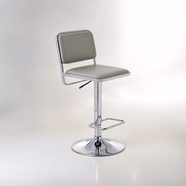 Orsina Retro Grey Glossy Plastic Seat and Metal Base Bar Stool