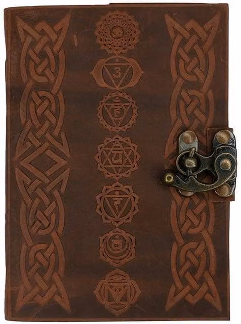 KDMK Handcrafted Seven Chakras Softcover Leather Journal in Brown
