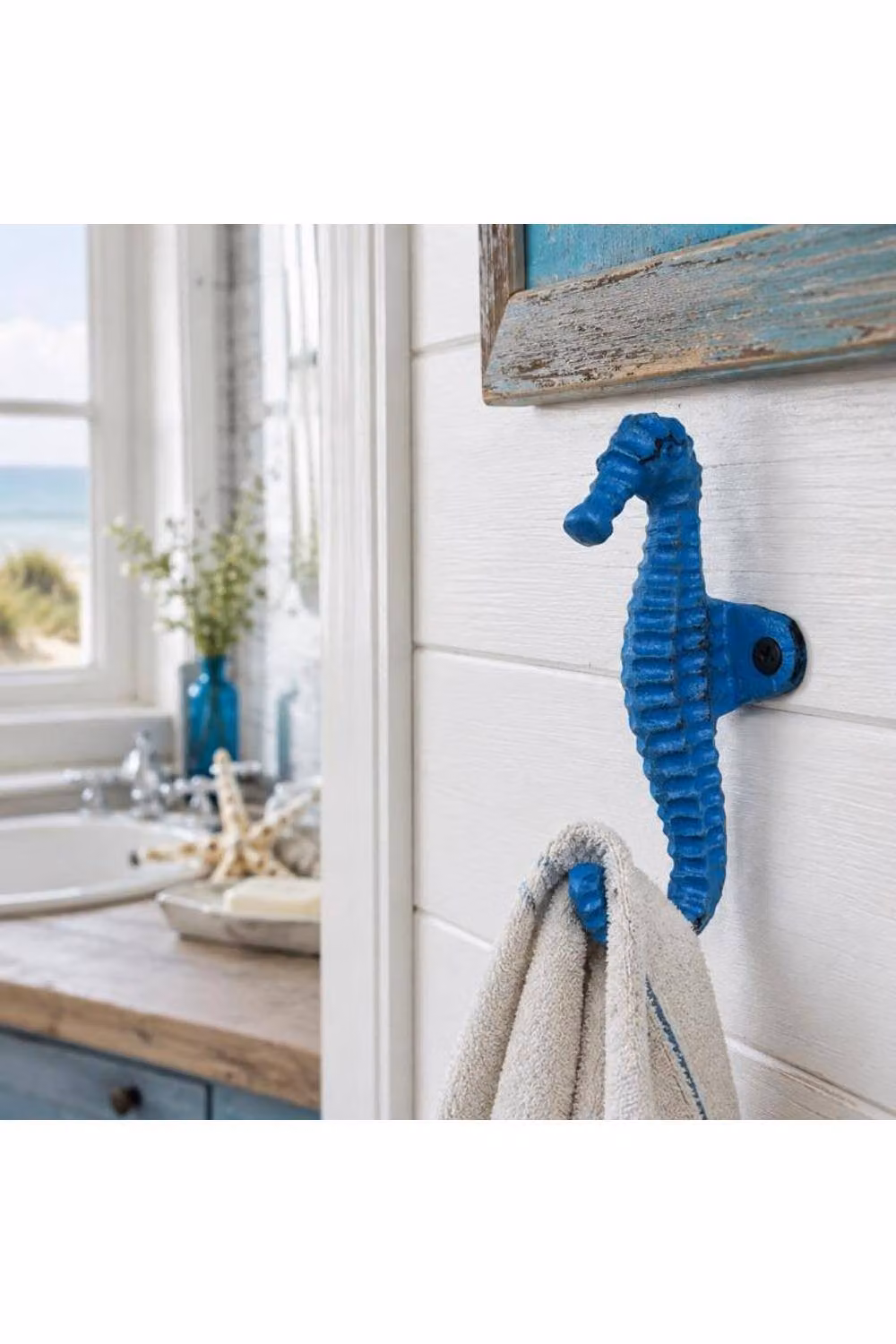 Gifts Direct 2 U Seahorse Metal Coat Hook, Blue, H: 13.0 cm, W: 5.0 cm, D: 6.0 cm – 2