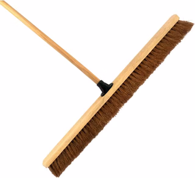 SolaDirect Brown Coco Broom with Natural Fibre and Wooden Handle
