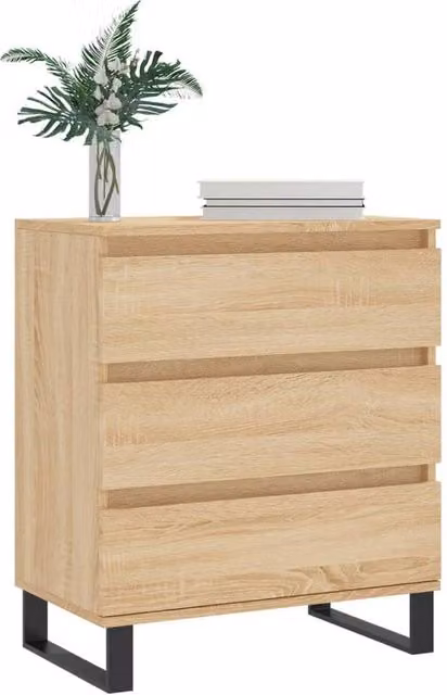 Berkfield Home Sonoma Oak Sideboard in Beige, W/D/H: 60 x 35 x 70 cm – 1