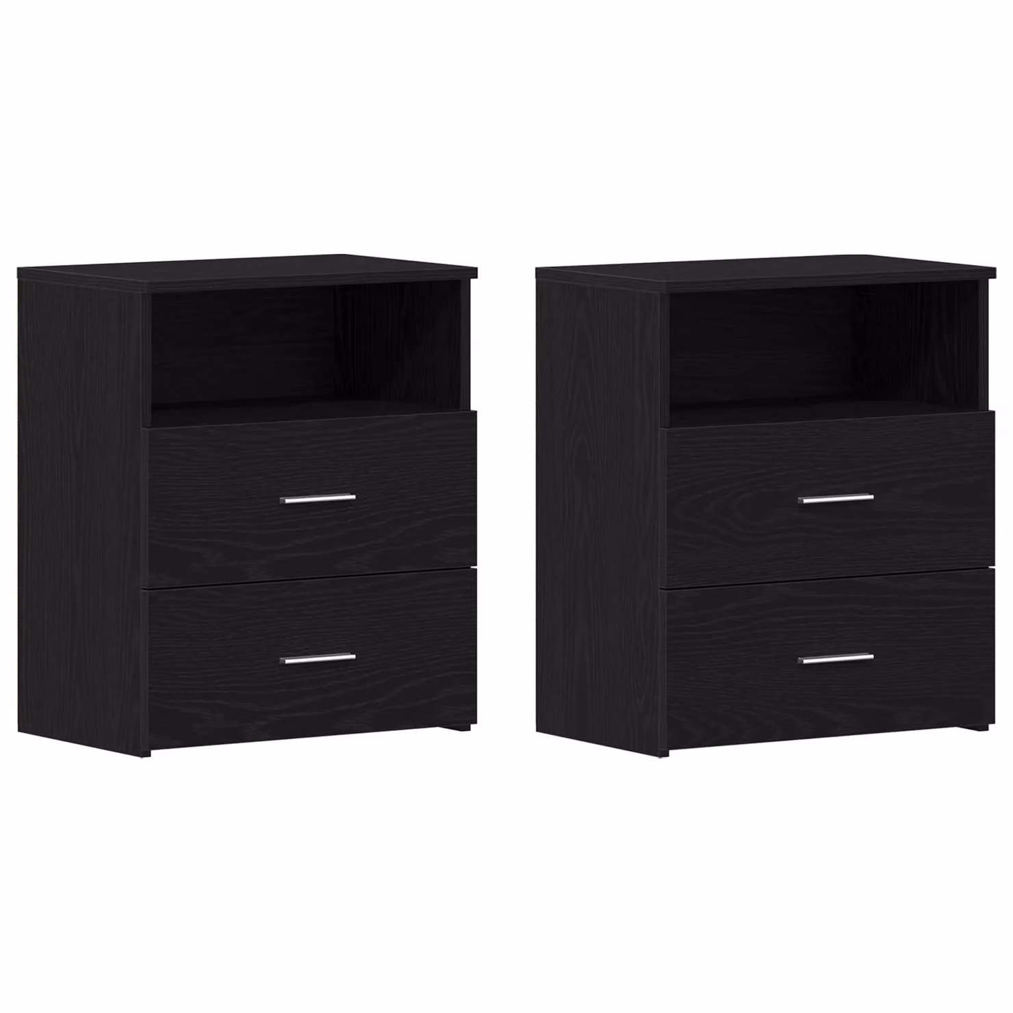 Berkfield Home Set of 2 Modern Black Oak Nightstands, W/D/H: 50 x 32 x 60 cm – 3