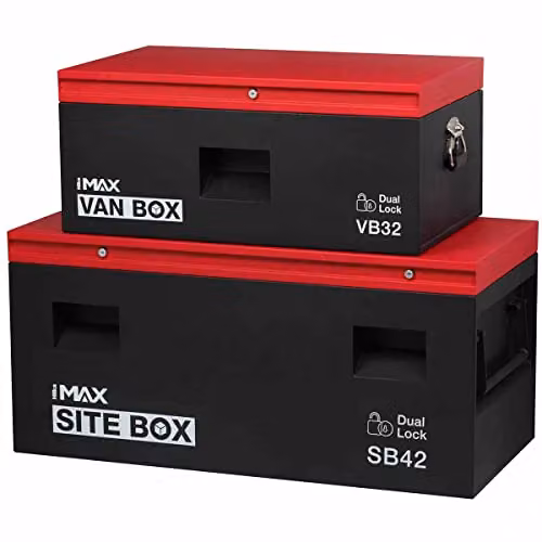 Hilka Tools VB32SB42 Steel Van and Site Combination Box, Red and Black – 2