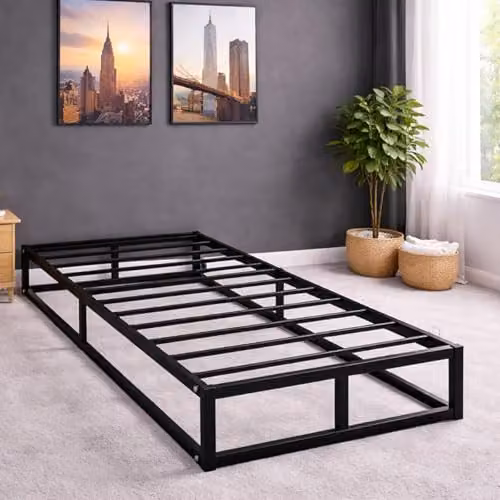 Direct Online Houseware House Of Home Single Bed Platform Bed Frame in Black with Under Bed Storage Space, W/D/H: 190 x 90 x 92 cm – 5