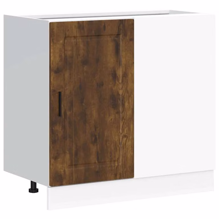 Berkfield Home Porto Smoked Oak Kitchen Base Cabinet in Brown