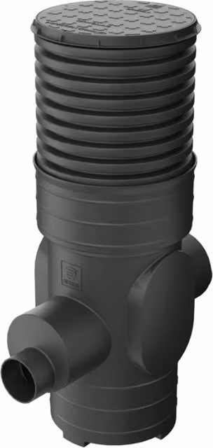 Turtle Enviro SiltGuard Heavy Duty Silt Trap with Filter and Lid, Black, Diameter: 450 mm, Depth: 2000 mm, Outlets: 160 mm