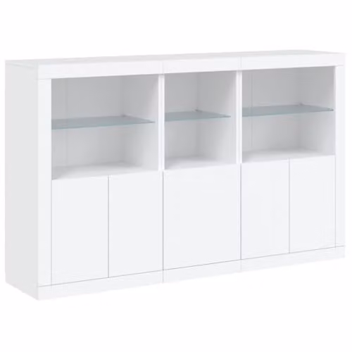 vidaXL Modern White Sideboard with Integrated LED Lights W/D/H: 162 x 37 x 100 cm – 1