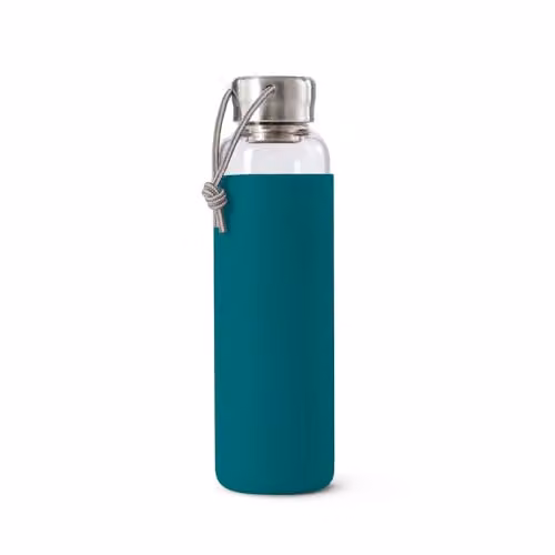 Black + Blum Leakproof Glass Water Bottle with Carry Handle, Blue, 600ml – 3
