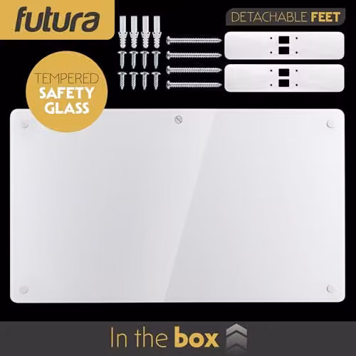 Futura 1500W WiFi Glass Panel Convector Heater, White, Wall Mounted or Freestanding – 4