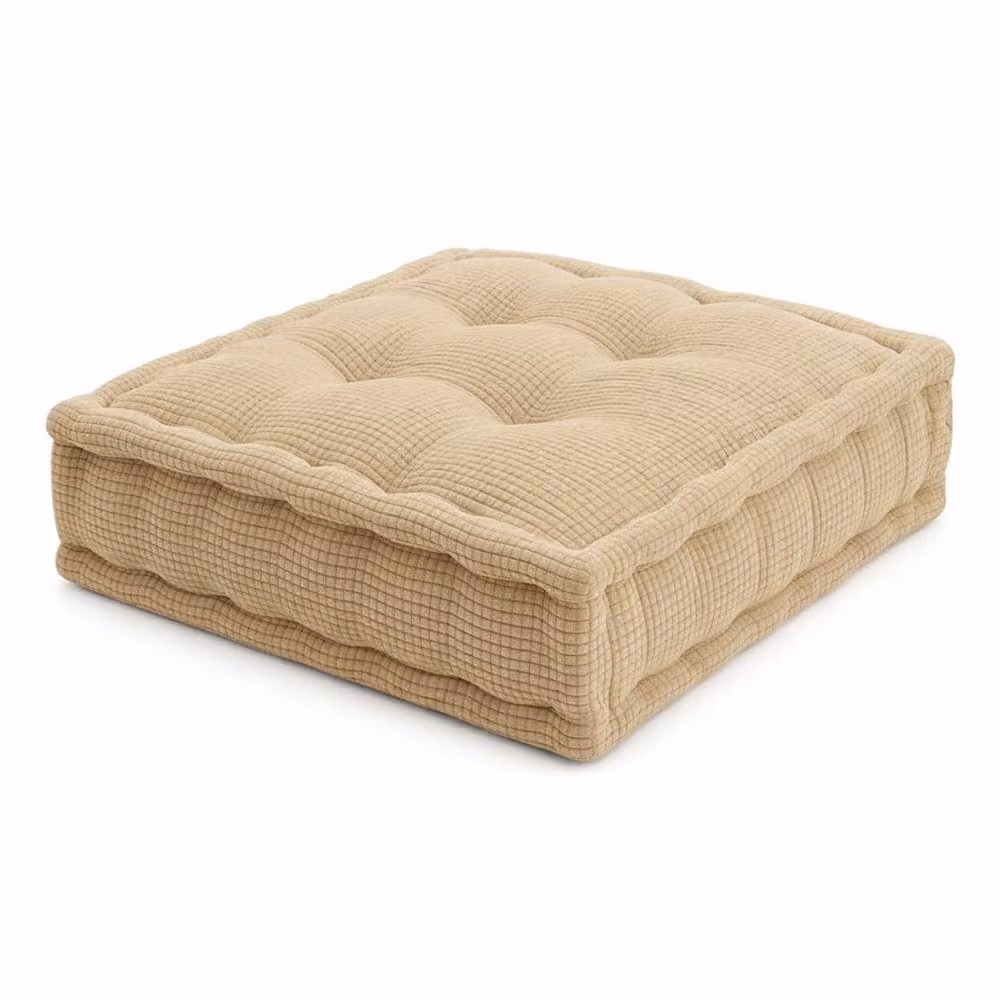 Snug City Teddy Fabric Square Booster Cushion in Beige, W/D/H: 45 x 45 x 45 cm – 2
