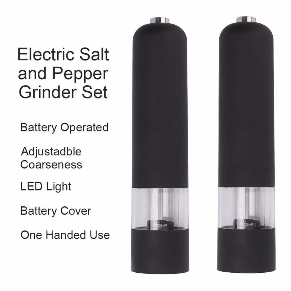 Nordara 2-Piece Electric Salt and Pepper Mill Grinder Set in Black – 3