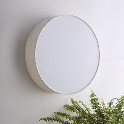 K LIVING Capri Linen Drum Shade in Beige or White, Diameter: 38 cm – 1