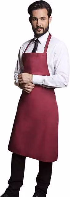 Karlowsky Basic Bib Apron in Red, W/H: 90 x 70 cm