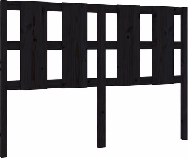 Berkfield Home Rustic Solid Pine Bed Headboard, Black, W: 145.5 cm, D: 4 cm, H: 100 cm – 1