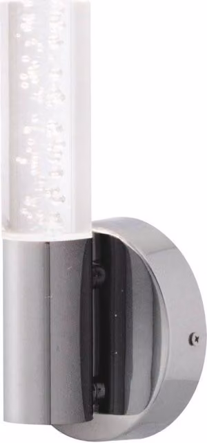 First Choice Lighting Orin Silver Chrome LED Bathroom Wall Light with Transparent Bubble Detail
