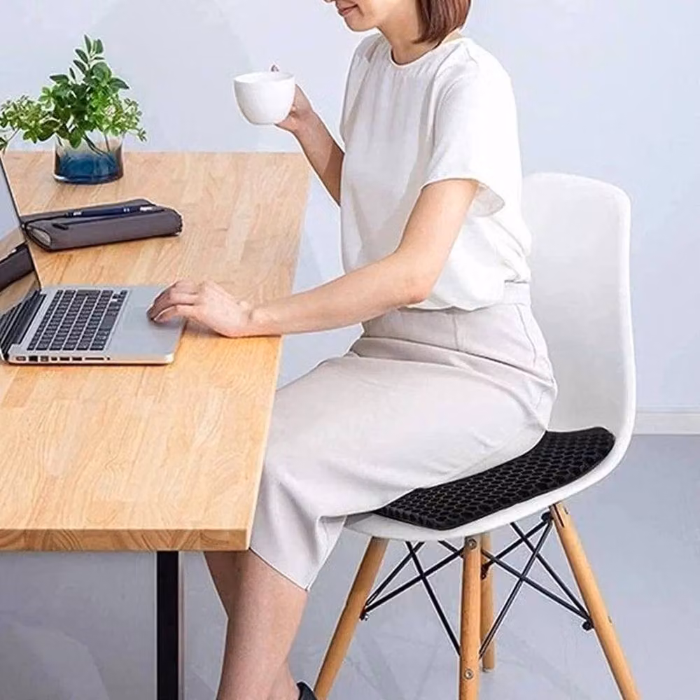 VOGREX Double Thick Orthopedic Gel Egg Seat Cushion in Black – 5