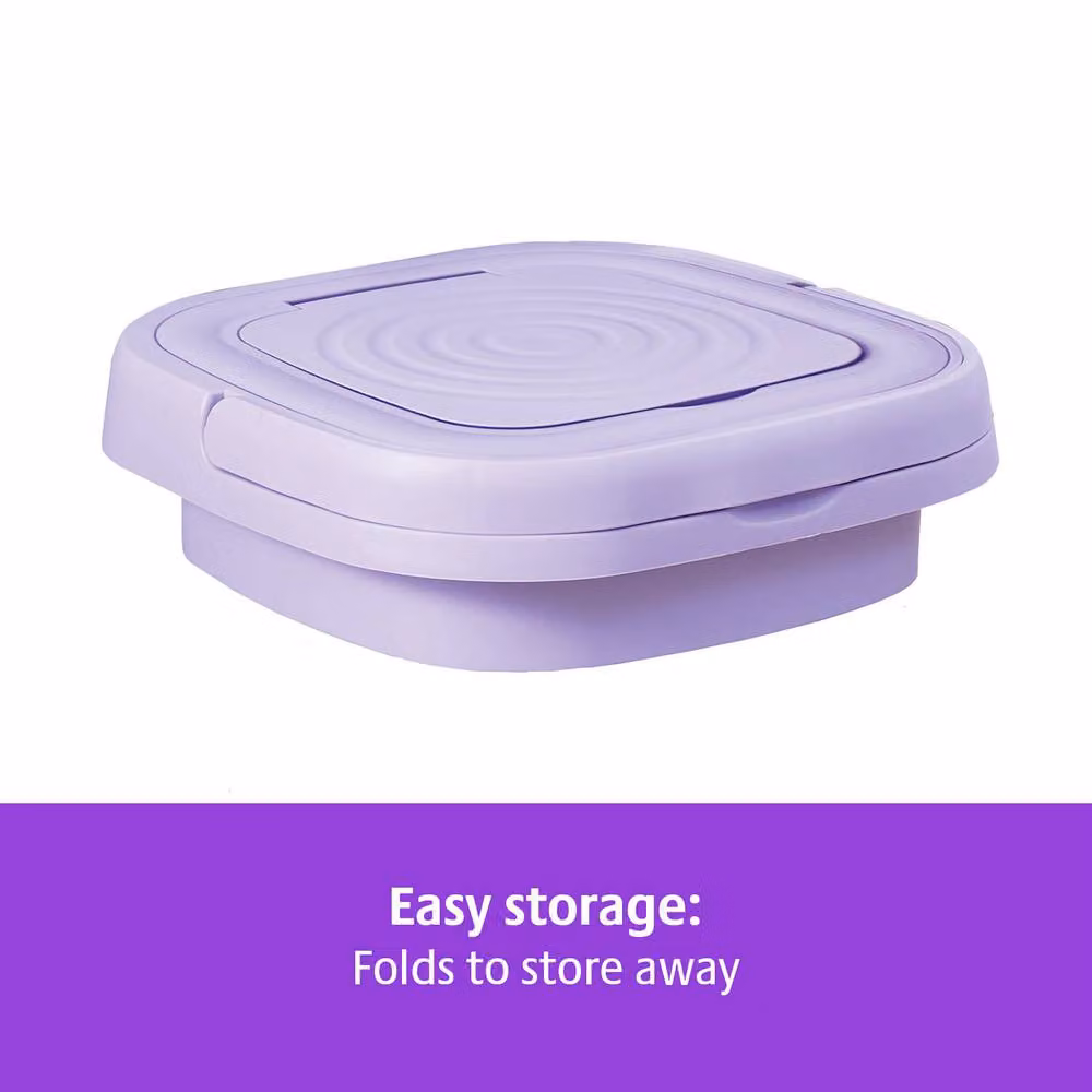 Clarsen Compact Portable Washing Machine with Spin-Dry Basket, 9L Capacity, Purple – 5