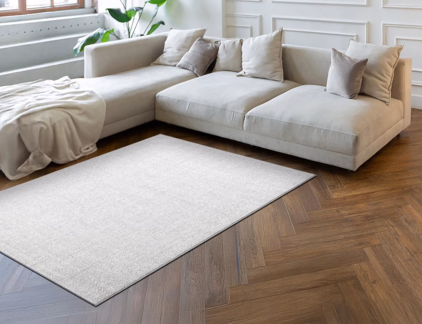 RugsX Casablanca Loom Rug in Silver, W: 350 cm, D: 400 cm – 2