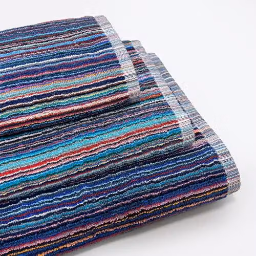 Odyssey Recycled Cotton Bath Towel Set, Multicolour Striped, 2 x 70 x 120 cm – 5