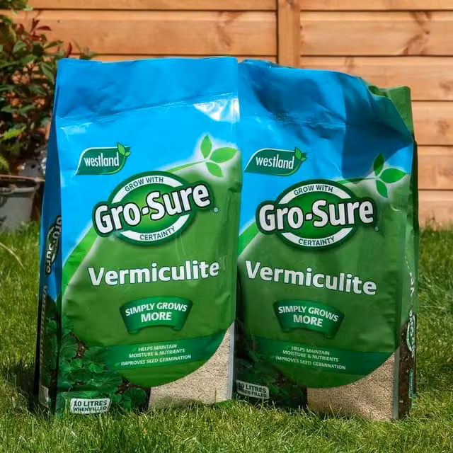 Gro-Sure Vermiculite Special Substrate for Indoor and Garden Plants, 20 Litre Twin Pack, Yellow