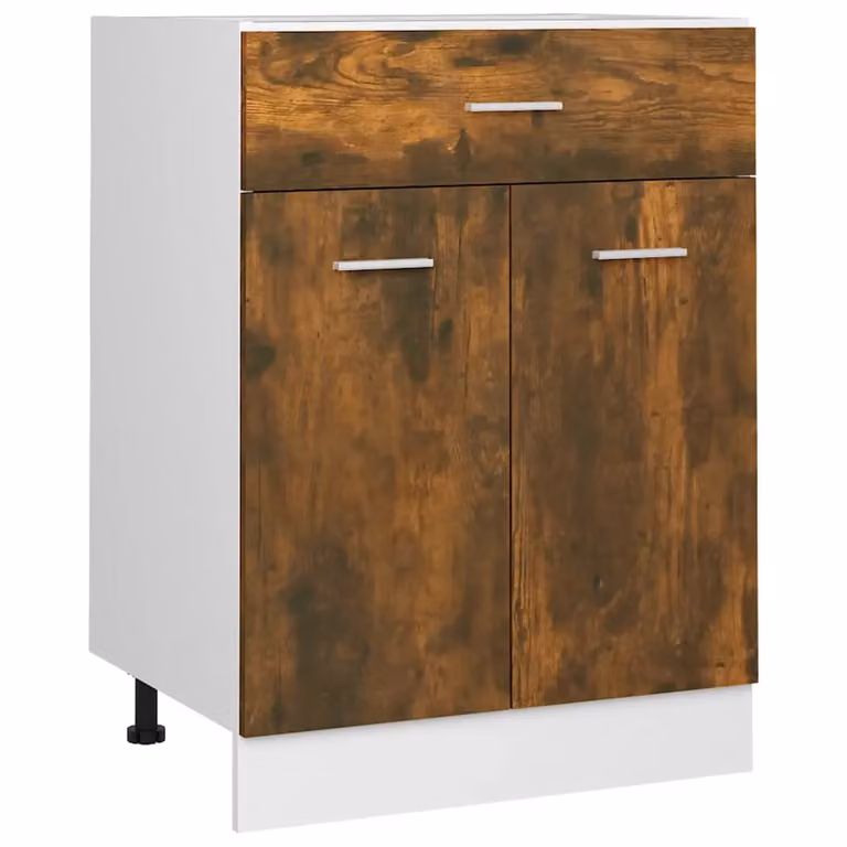 Berkfield Home Smoked Oak Drawer Bottom Cabinet in Brown, W/D/H: 60 x 46 x 81.5 cm