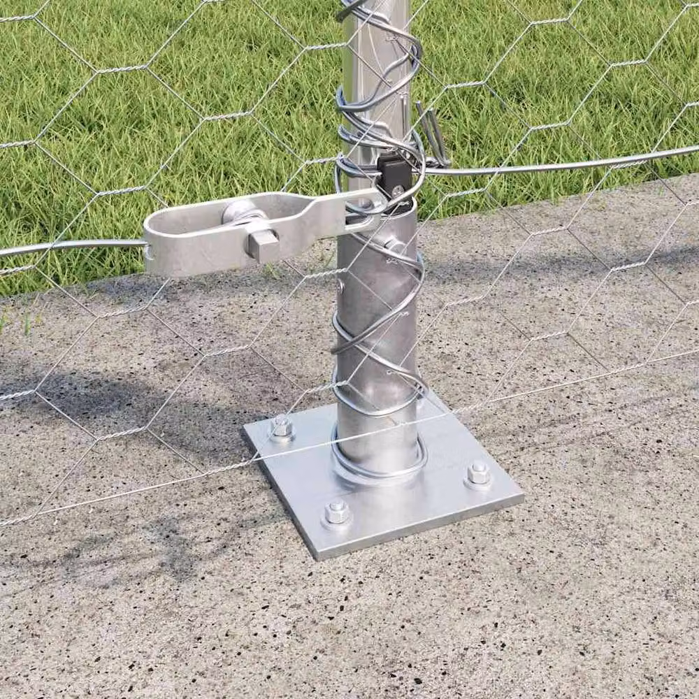 Berkfield Home Hexagon Fence 1, 6x10 m Galvanised Steel in Silver and Grey – 2