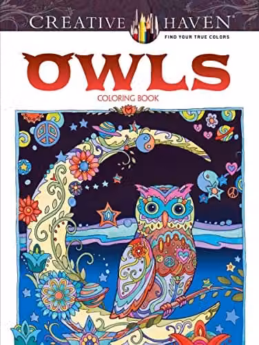 Dover Creative Haven Owls Colouring Book, Multicolour, H x W x D: 27.94 x 20.95 x 0.53 cm