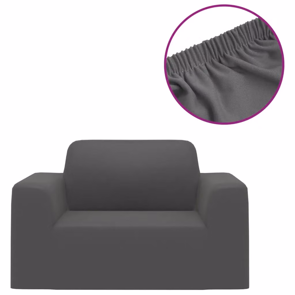 Berkfield Home Stretch Couch Slipcover in Anthracite Black Polyester Jersey – 2