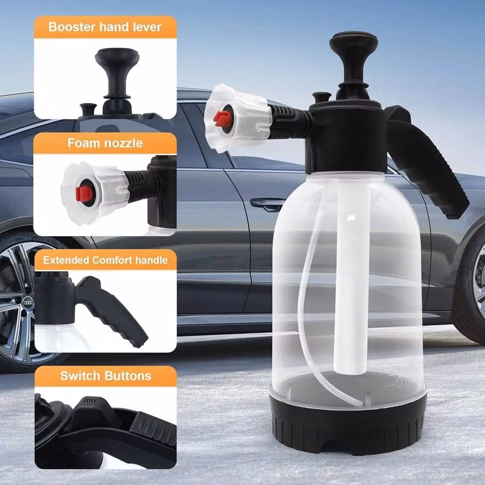 NESTLUNE 2L Manual Hand Held Car Wash Foam Sprayer in White and Transparent – 3