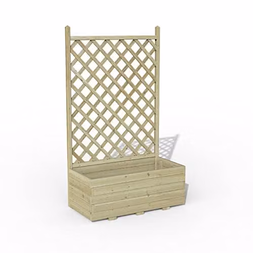 Forest Garden Brown Wooden Trellis Planter with Tub, H 137.0 cm x W 80.0 cm x D 36.7 cm