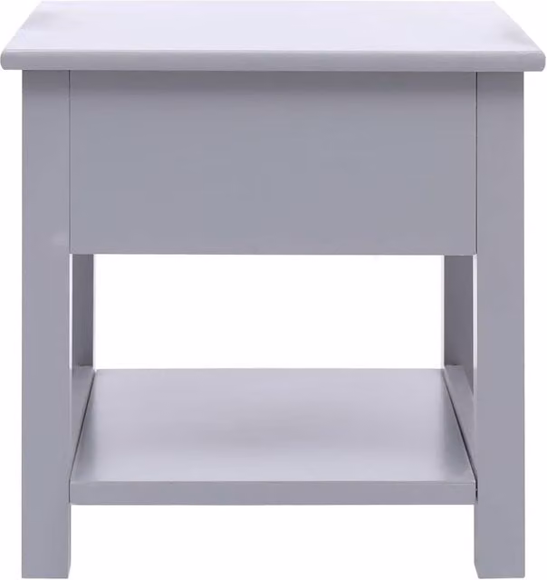 Berkfield Home Grey Square Side Table in Paulownia Wood, W/D/H: 40 x 40 x 40 cm – 1