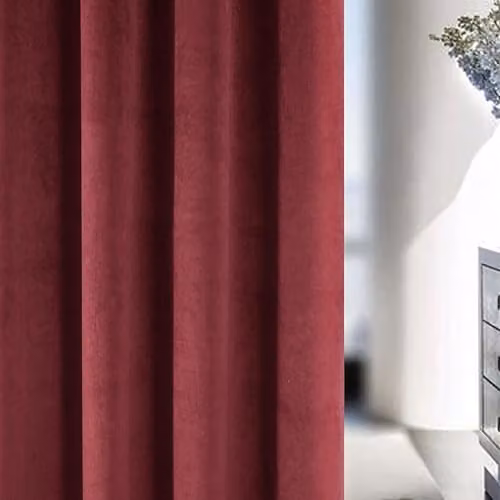 Enhanced Living Red Velvet Blackout Thermal Curtains with Tape Top, W: 168 cm, H: 137 cm – 3