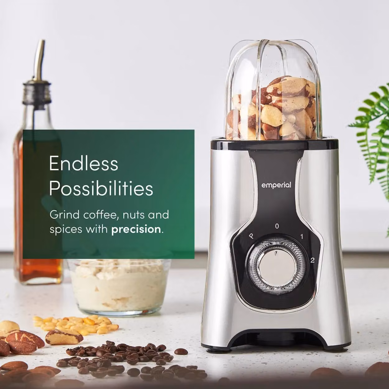 Emperial 4 in 1 Multi-Functional Food Blender, Smoothie Maker, Juicer and Grinder in Silver – 6