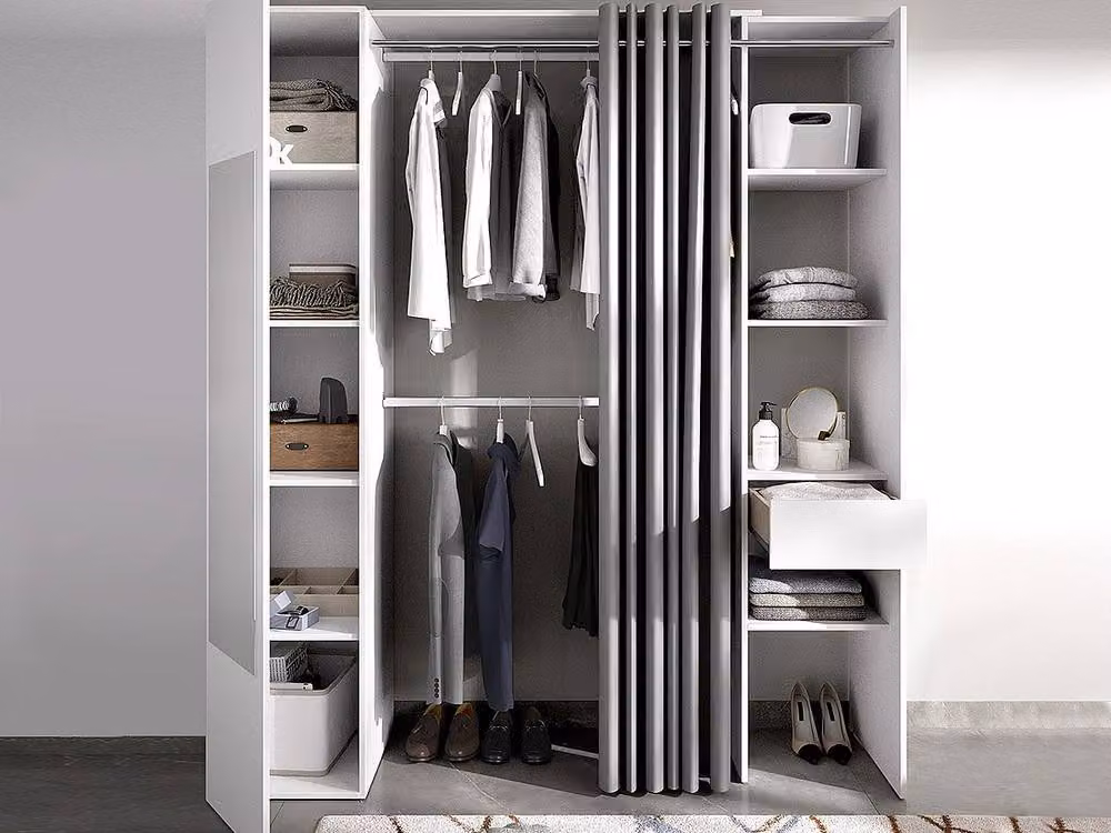 Vente-unique Modern Dresser with Mirror and Internal Drawers, White and Grey, W: 177.5 cm, H: 205 cm, D: 50 cm – 3