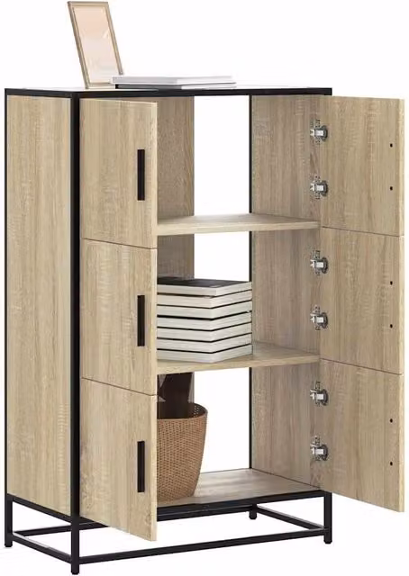 Berkfield Home Sonoma Oak Highboard in Brown, W/D/H: 68 x 35 x 106.5 cm