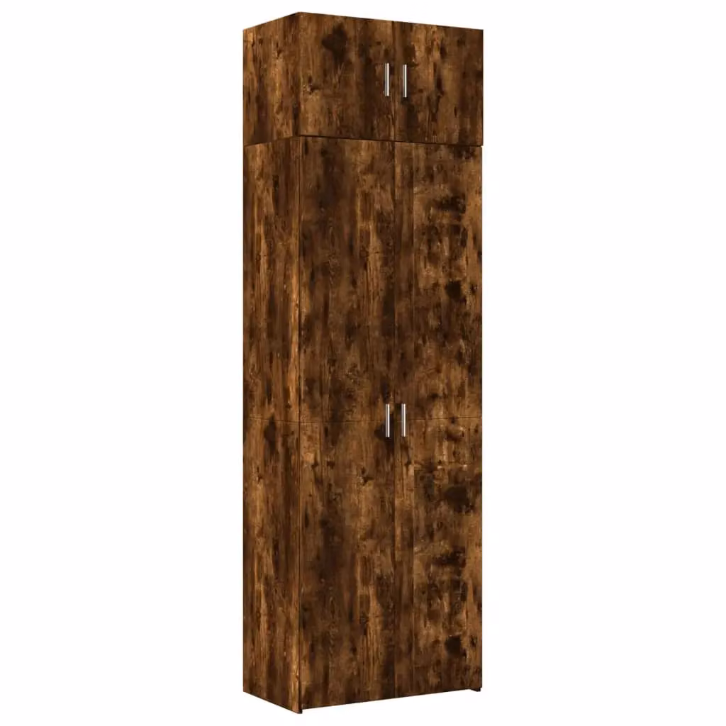 Berkfield Home Freestanding Storage Cabinet in Smoked Oak Brown, W/D/H: 70 x 42.5 x 225 cm – 2