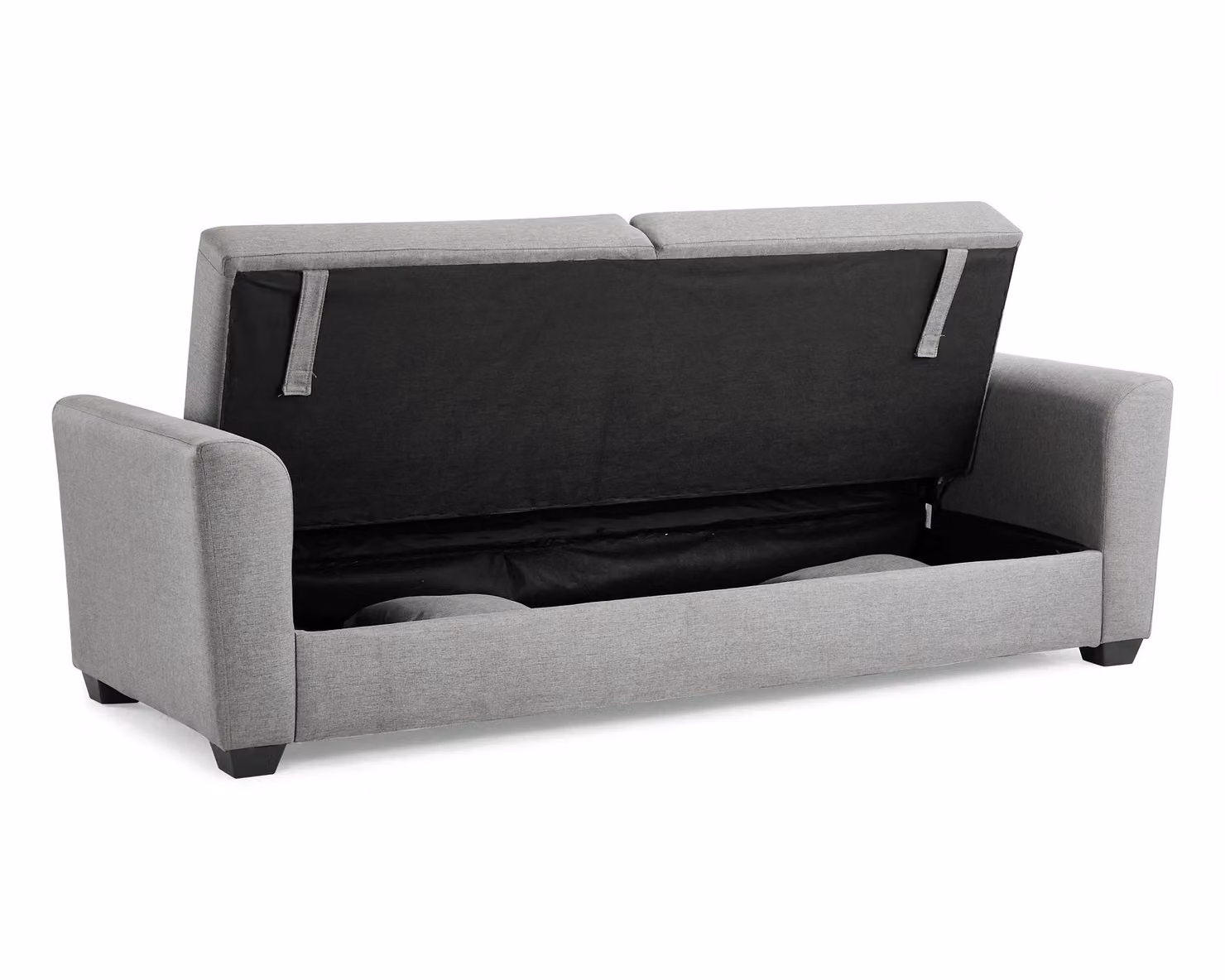 Home Detail Fallon Grey Fabric Sofa Bed with Underseat Storage, Matching Cushions and Black Block Feet, W/D/H: 140 x 190 x 85 cm – 2