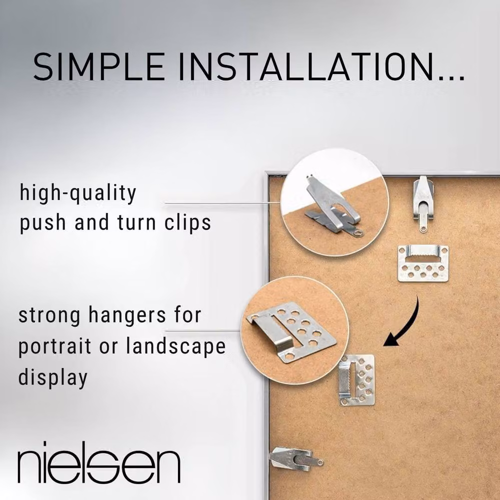 Nielsen Design Classic Single Rectangular Picture Frame in Black with Metal and Glass Front, W: 20 cm, H: 25 cm – 3