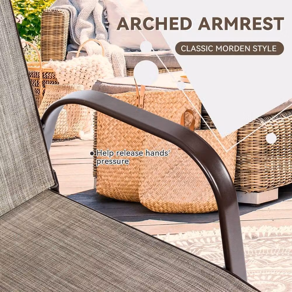VOGREX Grey 2 Pack Modern Metal Curved Arm Patio Bistro Chairs – 4