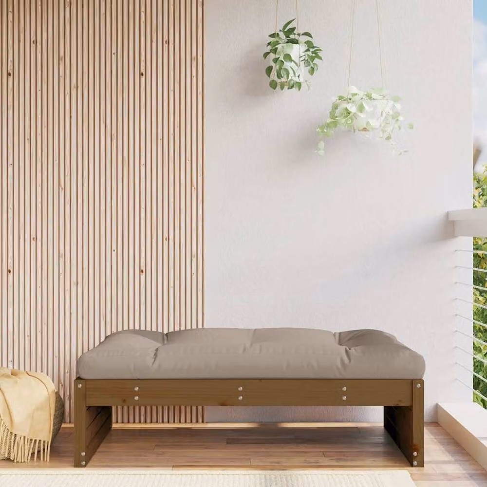 Berkfield Home Beautiful Garden Footstool in Honey Brown Solid Pine, W: 120 cm, D: 80 cm – 2