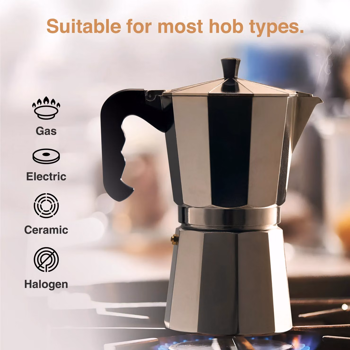 VonShef 12 Cup Italian Style Aluminium Espresso Stovetop Coffee Maker in Silver – 4