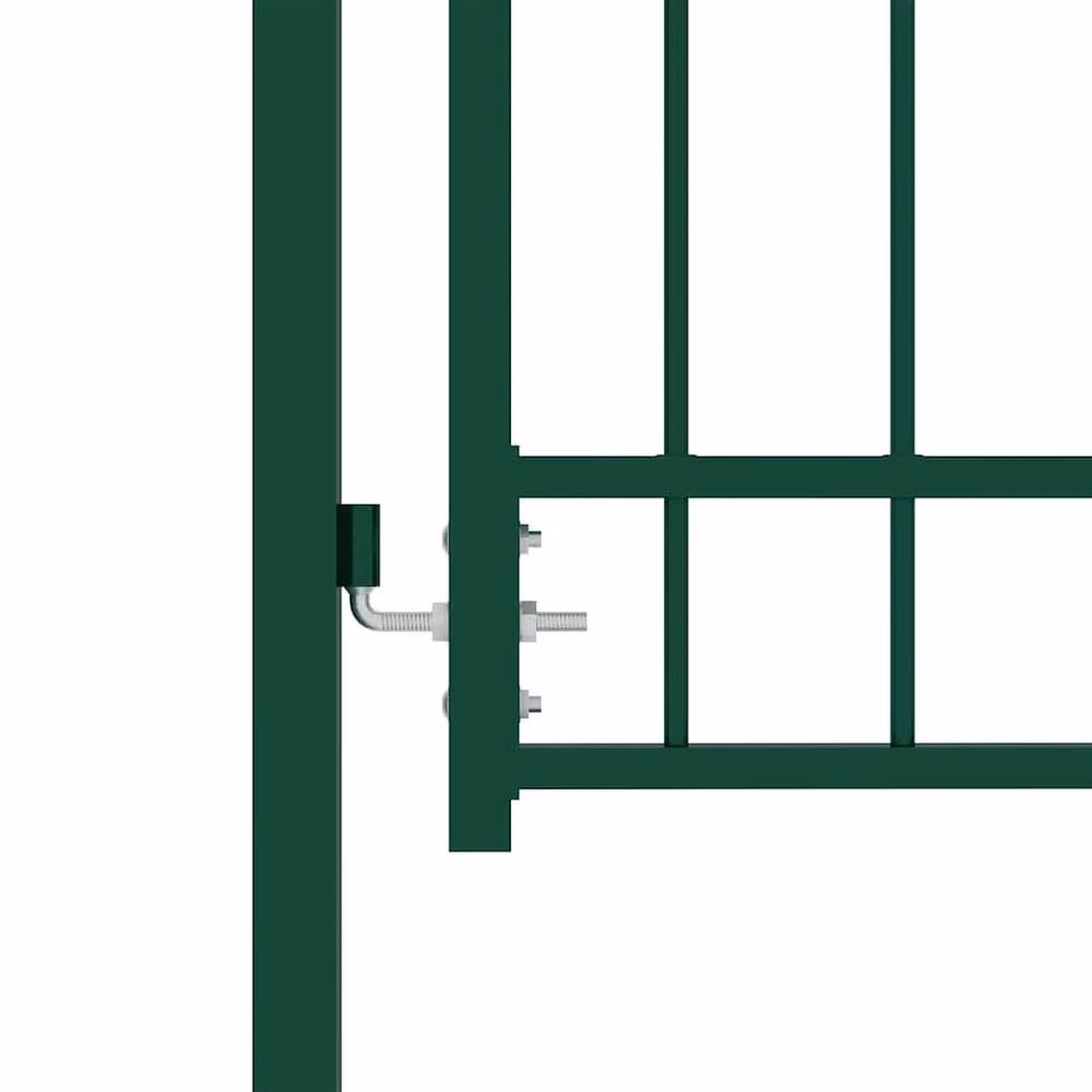 Berkfield Home Green Steel Spiked Swing Fence Gate, W: 100 cm, H: 125 cm – 2