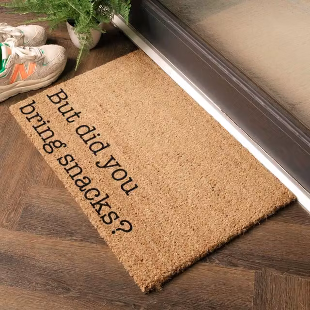 Artsy Mats But Did You Bring Snacks Doormat in Black and Brown, W/D/H: 60 x 40 x 1 cm