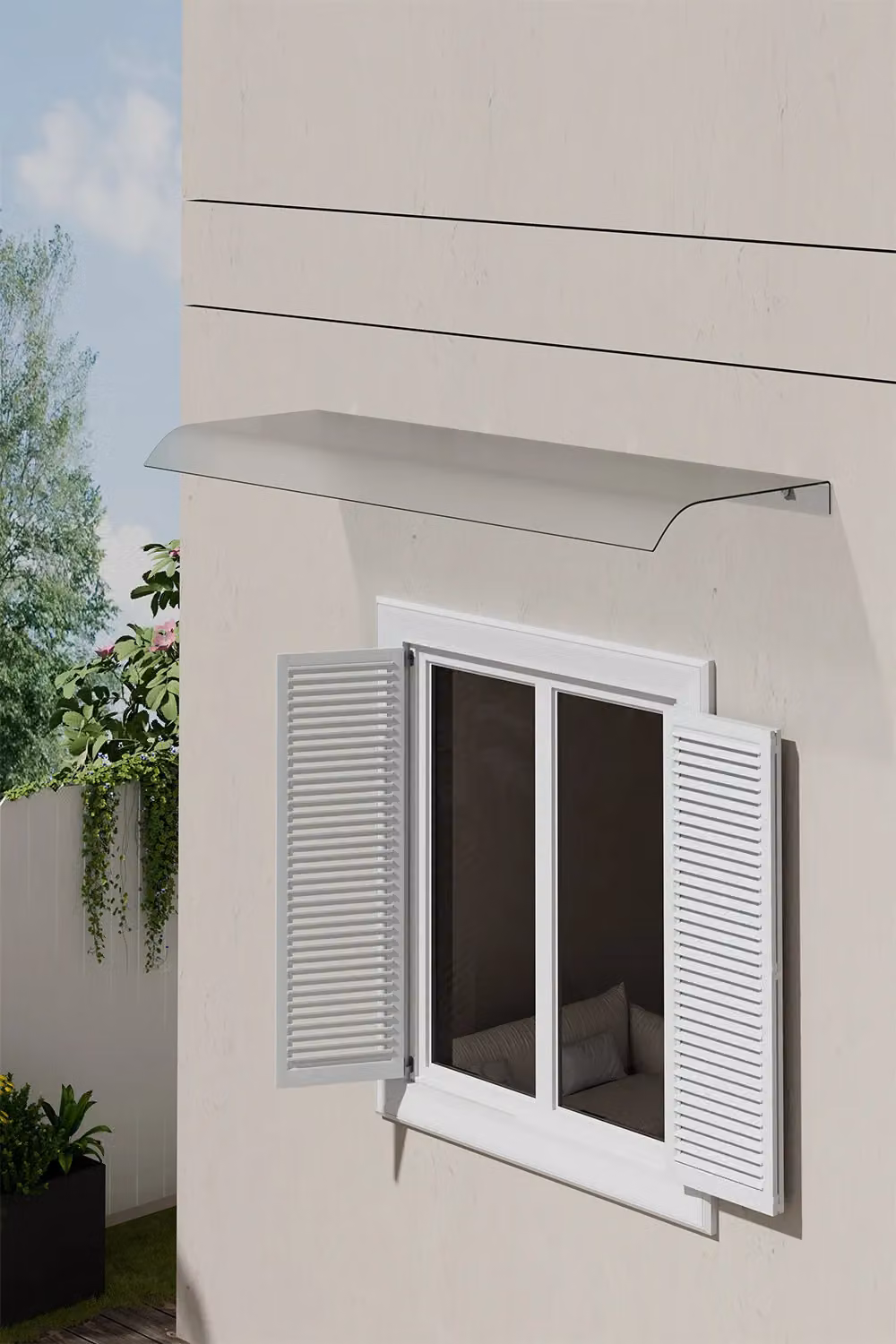 H&O Direct Transparent Frosted Window and Door Awning Canopy Shelter – 2