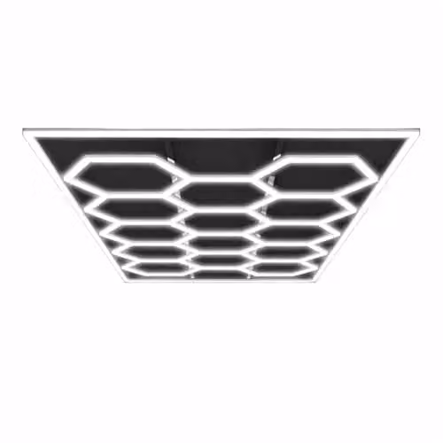 ENERJ 600W Hexagon LED Garage Ceiling Light, 14 Hexagon Frame, CCT Switchable 3000K-6000K, White